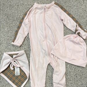 Burberry Blush Pink Baby Zip Romper